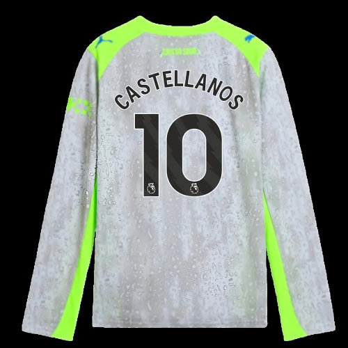 2025-2026 Man City Long Sleeve Third Shirt (Kids) (Castellanos 10)