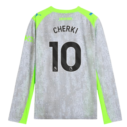 2025-2026 Man City Long Sleeve Third Shirt (Kids) (Cherki 10)