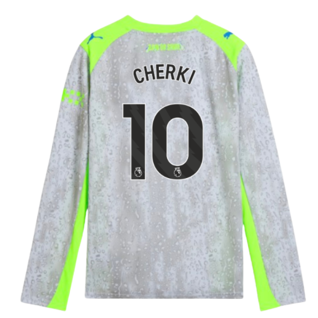 2025-2026 Man City Long Sleeve Third Shirt (Kids) (Cherki 10)