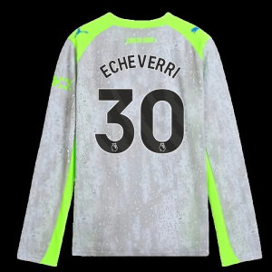 2025-2026 Man City Long Sleeve Third Shirt (Kids) (Echeverri 30)