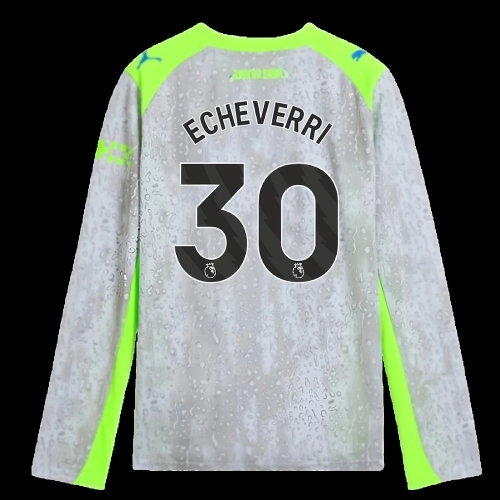2025-2026 Man City Long Sleeve Third Shirt (Kids) (Echeverri 30)