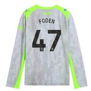 2025-2026 Man City Long Sleeve Third Shirt (Kids) (Foden 47)