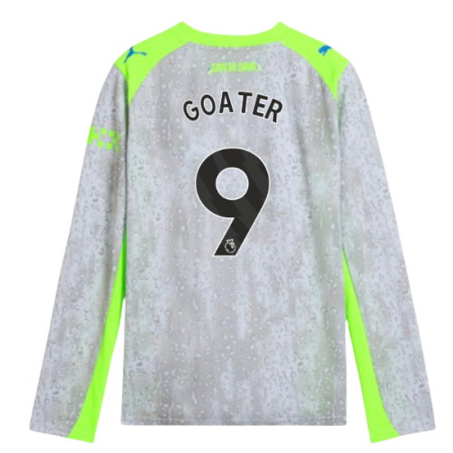 2025-2026 Man City Long Sleeve Third Shirt (Kids) (Goater 9)