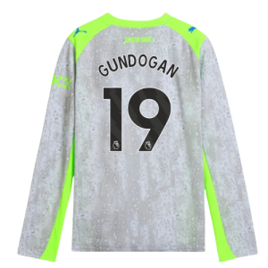 2025-2026 Man City Long Sleeve Third Shirt (Kids) (Gundogan 19)