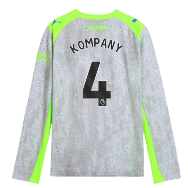 2025-2026 Man City Long Sleeve Third Shirt (Kids) (Kompany 4)