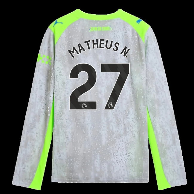 2025-2026 Man City Long Sleeve Third Shirt (Kids) (Matheus N. 27)
