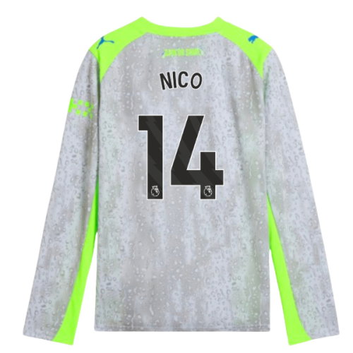 2025-2026 Man City Long Sleeve Third Shirt (Kids) (Nico 14)