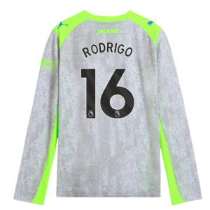 2025-2026 Man City Long Sleeve Third Shirt (Kids) (Rodrigo 16)