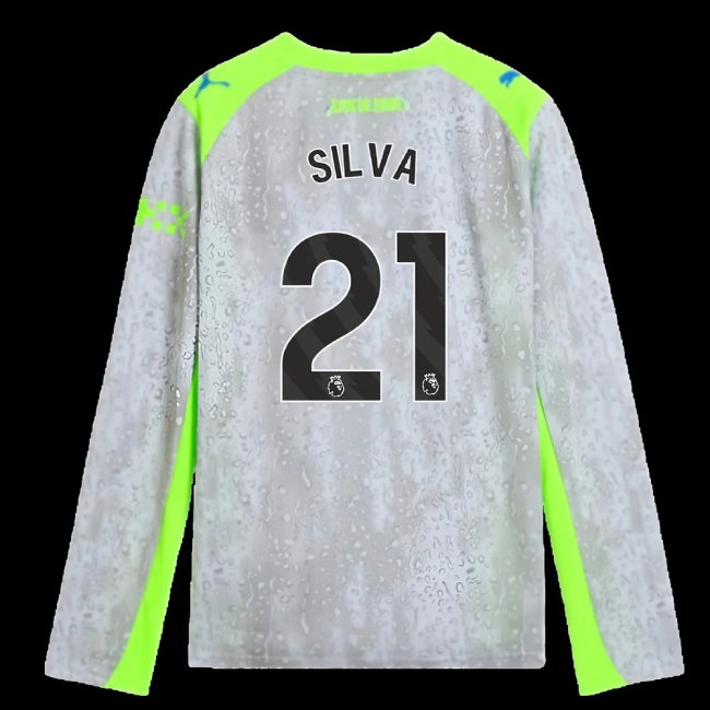 2025-2026 Man City Long Sleeve Third Shirt (Kids) (Silva 21)