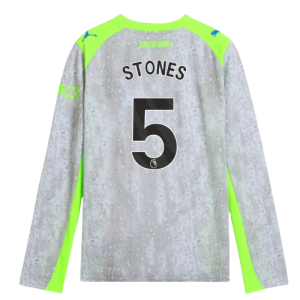 2025-2026 Man City Long Sleeve Third Shirt (Kids) (Stones 5)