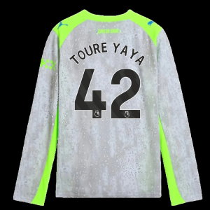 2025-2026 Man City Long Sleeve Third Shirt (Kids) (Toure Yaya 42)