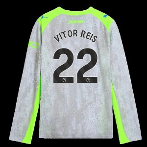 2025-2026 Man City Long Sleeve Third Shirt (Kids) (Vitor Reis 22)