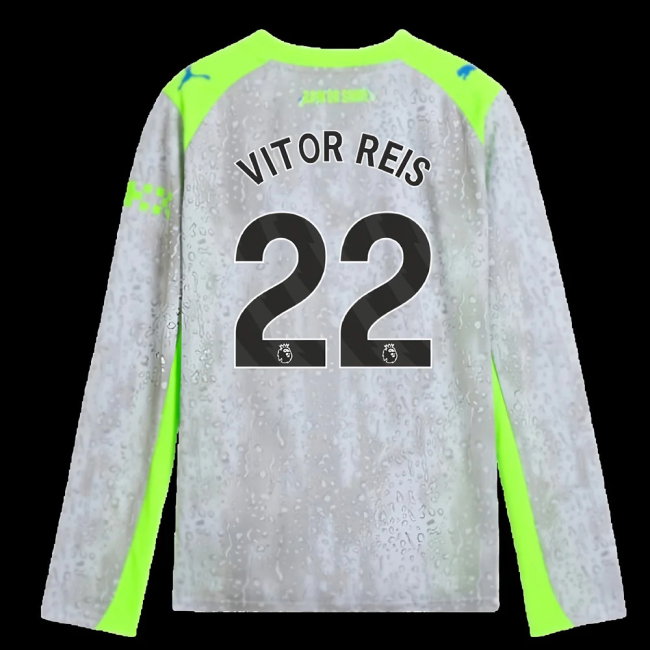 2025-2026 Man City Long Sleeve Third Shirt (Kids) (Vitor Reis 22)