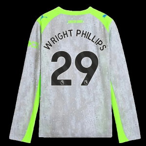 2025-2026 Man City Long Sleeve Third Shirt (Kids) (Wright Phillips 29)