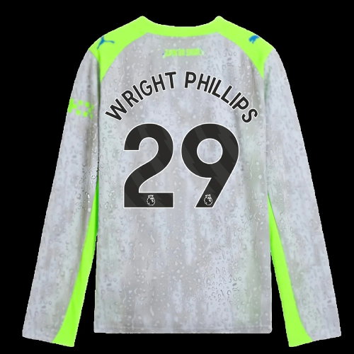 2025-2026 Man City Long Sleeve Third Shirt (Kids) (Wright Phillips 29)