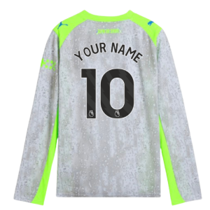 2025-2026 Man City Long Sleeve Third Shirt (Kids) (Your Name)
