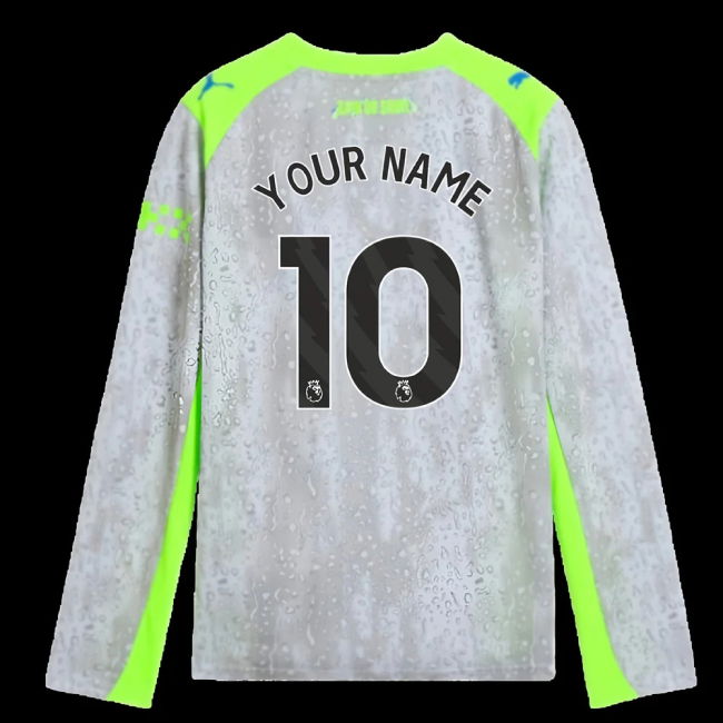 2025-2026 Man City Long Sleeve Third Shirt (Kids) (Your Name)