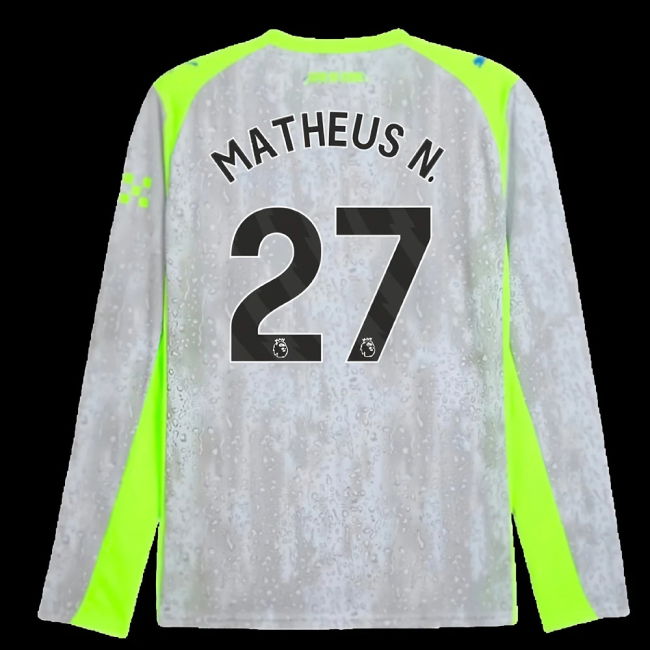 2025-2026 Man City Long Sleeve Third Shirt (Matheus N. 27)