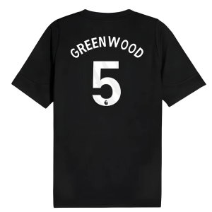 2025-2026 Man City Training Jersey (Black) (Greenwood 5)