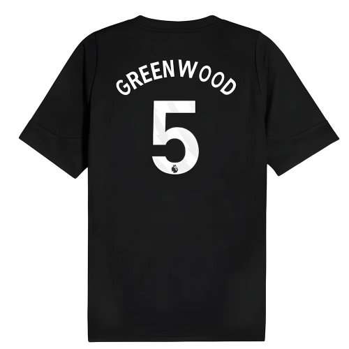 2025-2026 Man City Training Jersey (Black) (Greenwood 5)