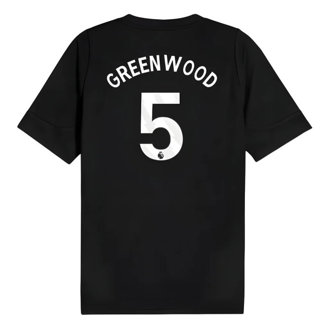 2025-2026 Man City Training Jersey (Black) (Greenwood 5)