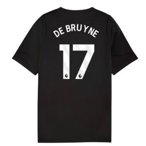 2025-2026 Man City Training Jersey (Black) - Kids (De Bruyne 17)
