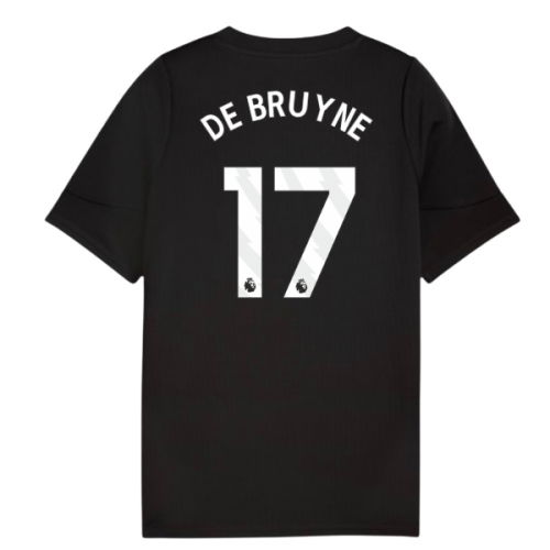 2025-2026 Man City Training Jersey (Black) - Kids (De Bruyne 17)