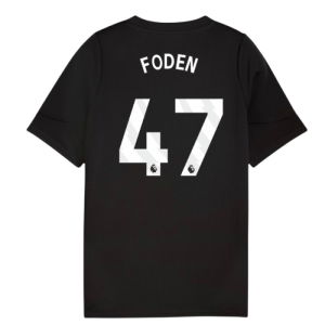 2025-2026 Man City Training Jersey (Black) - Kids (Foden 47)