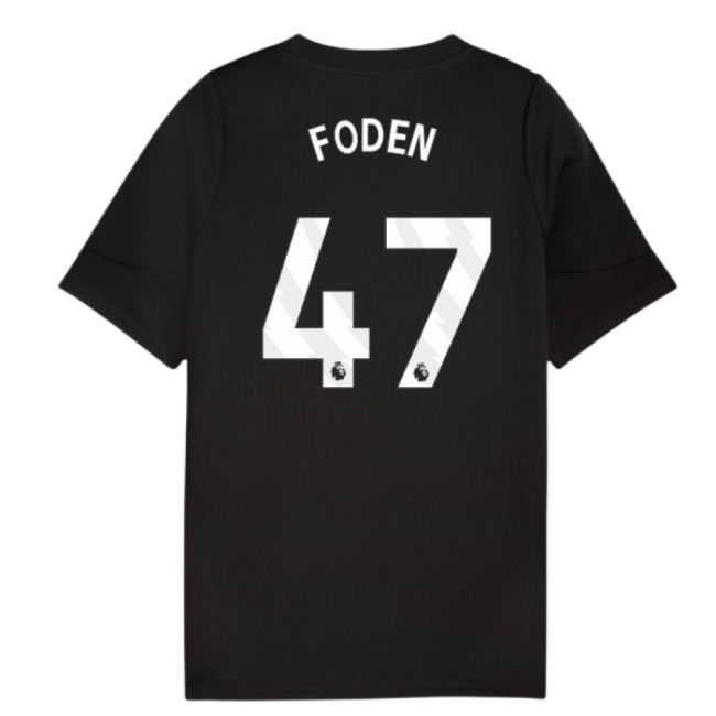 2025-2026 Man City Training Jersey (Black) - Kids (Foden 47)