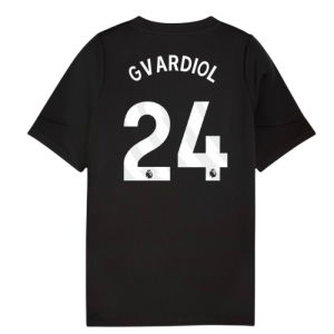 2025-2026 Man City Training Jersey (Black) - Kids (Gvardiol 24)