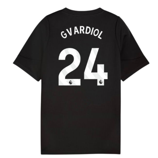 2025-2026 Man City Training Jersey (Black) - Kids (Gvardiol 24)