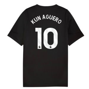 2025-2026 Man City Training Jersey (Black) - Kids (Kun Aguero 10)