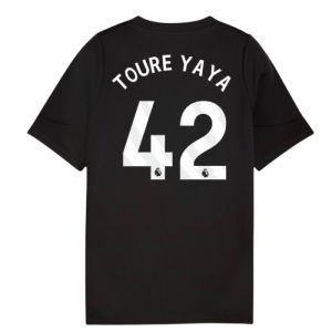 2025-2026 Man City Training Jersey (Black) - Kids (Toure Yaya 42)