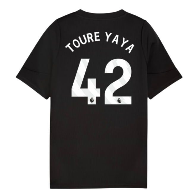 2025-2026 Man City Training Jersey (Black) - Kids (Toure Yaya 42)