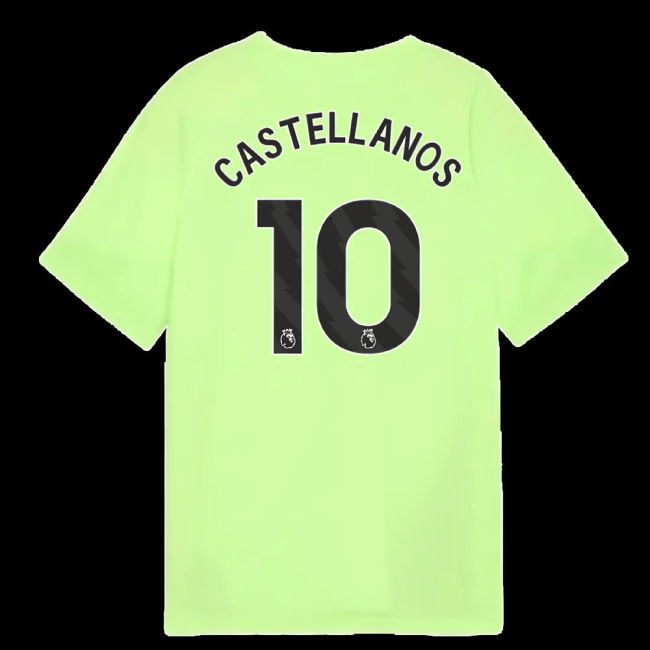 2025-2026 Man City Training Jersey (Fizzy Apple) - Kids (Castellanos 10)