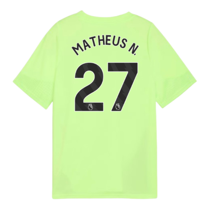 2025-2026 Man City Training Jersey (Fizzy Apple) - Kids (Matheus N. 27)