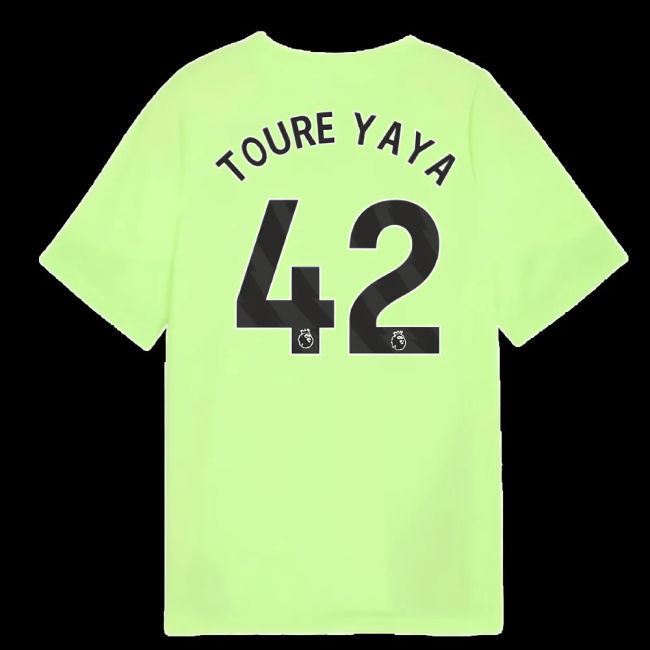 2025-2026 Man City Training Jersey (Fizzy Apple) - Kids (Toure Yaya 42)