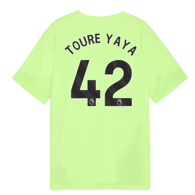 2025-2026 Man City Training Jersey (Fizzy Apple) - Kids (Toure Yaya 42)