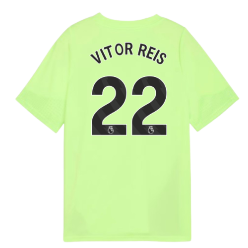 2025-2026 Man City Training Jersey (Fizzy Apple) - Kids (Vitor Reis 22)