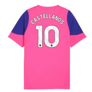 2025-2026 Man City Training Jersey (Fluro Pink) - Kids (Castellanos 10)