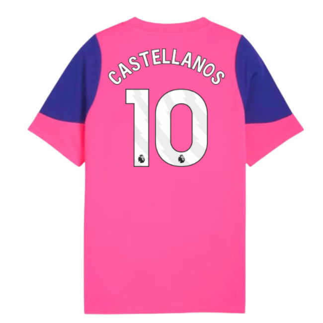 2025-2026 Man City Training Jersey (Fluro Pink) - Kids (Castellanos 10)