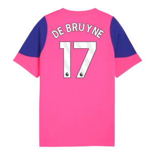 2025-2026 Man City Training Jersey (Fluro Pink) - Kids (De Bruyne 17)