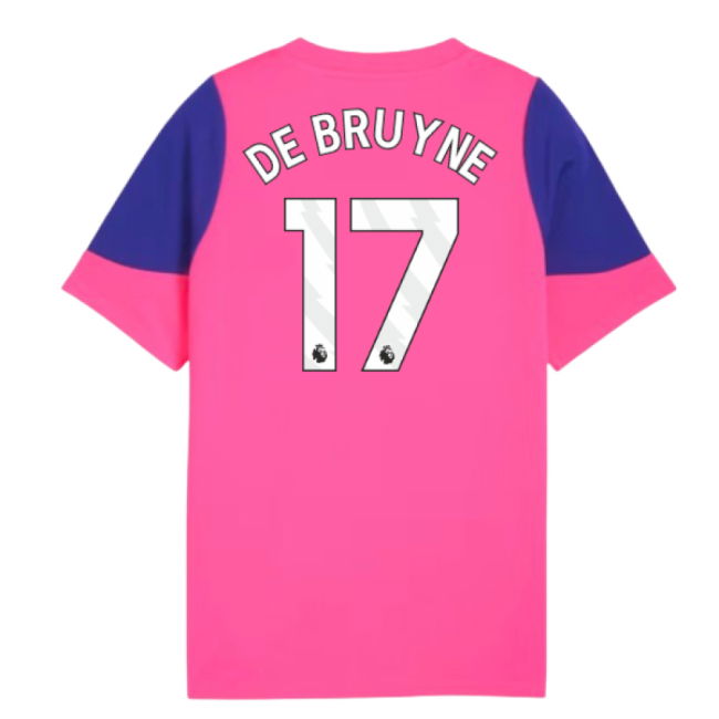 2025-2026 Man City Training Jersey (Fluro Pink) - Kids (De Bruyne 17)