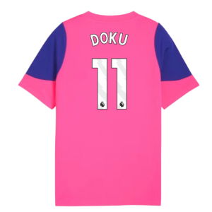 2025-2026 Man City Training Jersey (Fluro Pink) - Kids (Doku 11)