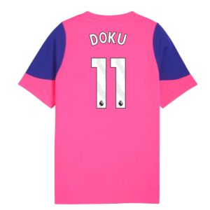 2025-2026 Man City Training Jersey (Fluro Pink) - Kids (Doku 11)