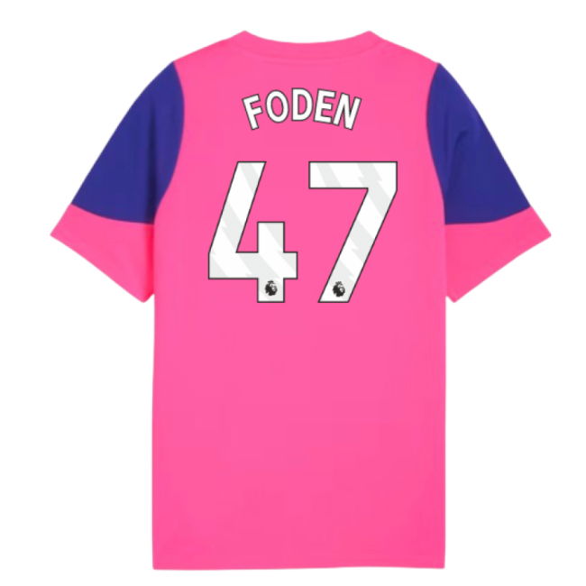 2025-2026 Man City Training Jersey (Fluro Pink) - Kids (Foden 47)