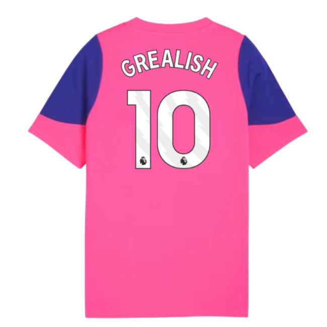2025-2026 Man City Training Jersey (Fluro Pink) - Kids (Grealish 10)