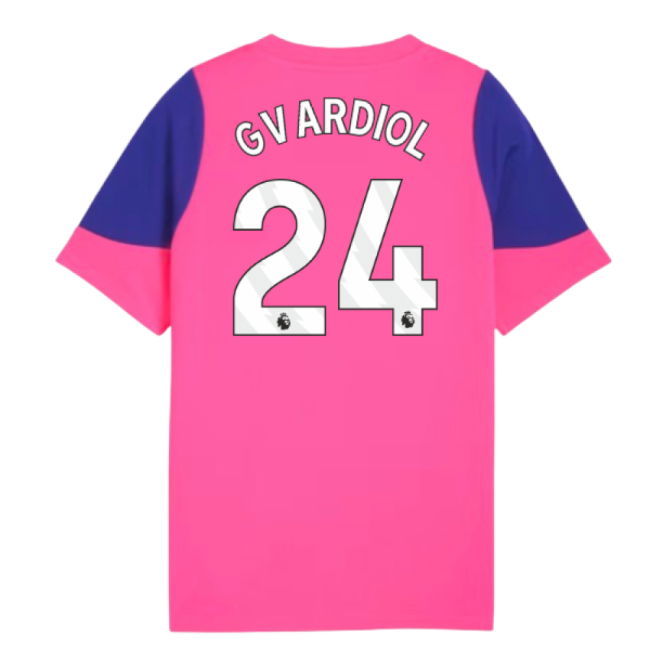 2025-2026 Man City Training Jersey (Fluro Pink) - Kids (Gvardiol 24)