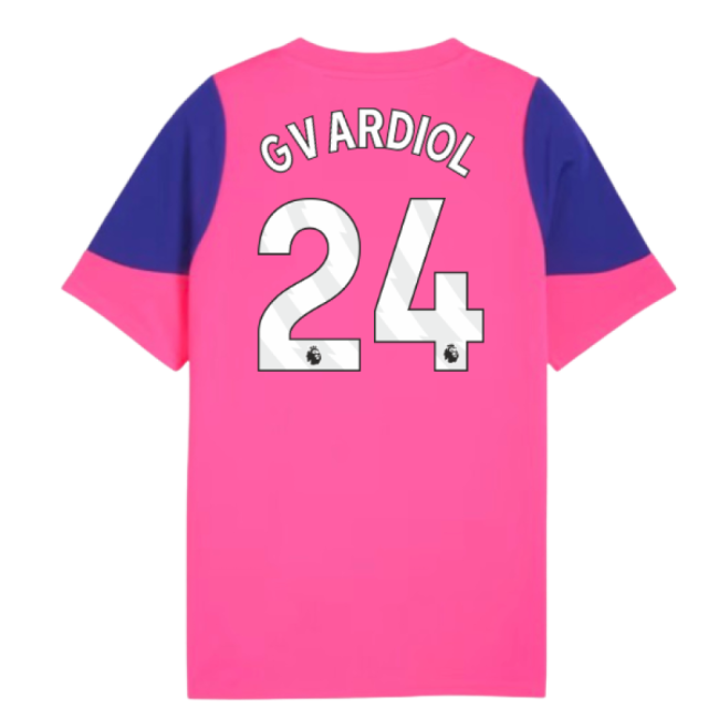2025-2026 Man City Training Jersey (Fluro Pink) - Kids (Gvardiol 24)
