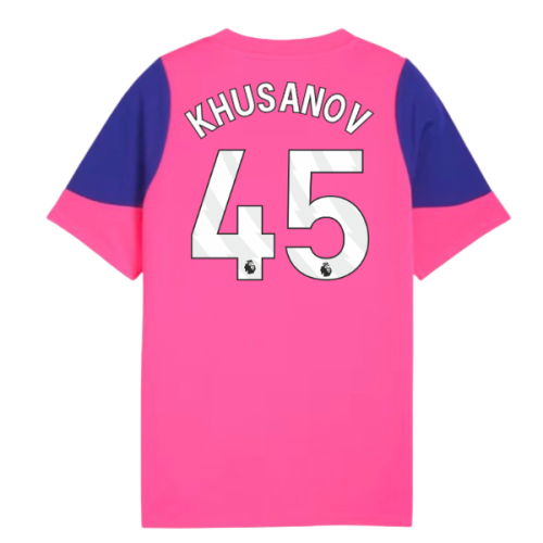 2025-2026 Man City Training Jersey (Fluro Pink) - Kids (Khusanov 45)